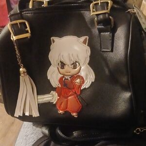 Black Anime Character Embroidered Women's Bag